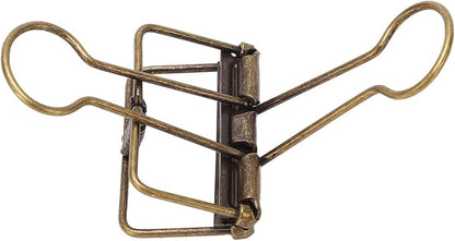 Clips 32mm Metal, 50 Pieces Strong Clamping Force, Hollow Design, Bronze - Assorted Sizes, Medium Shaped Paper Clips, Cute Office and School Supplies (Antique Bronze)