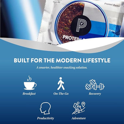 Protein Puck Plant Based Bars | Snacks with Vegan Protein | 16 Count | 3.25 oz Full Size | Gluten Free, Non Dairy, Kosher Certified Non GMO Premium Healthy Bars | Mighty Moxie