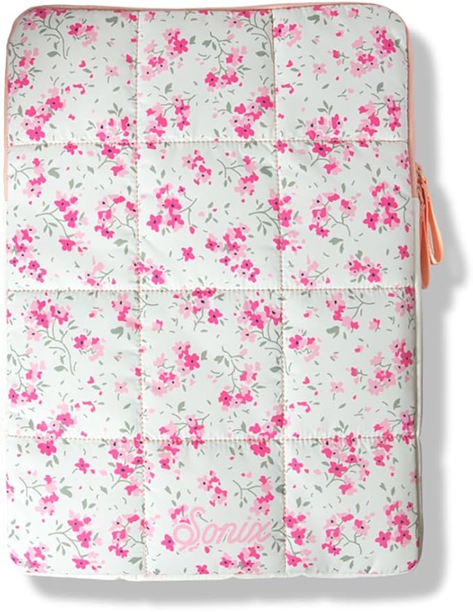 Sonix | Puffy Laptop Sleeve | 15-16 Inch, Quilted Pillow Puffer Laptop Carrying Case, Computer Sleeve | Cottage Floral