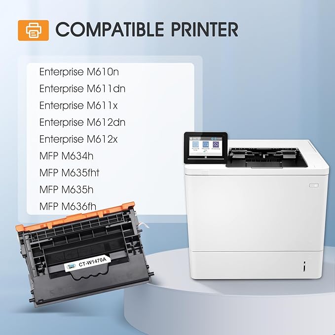 147A Black Toner Cartridge with Chip Compatible for HP 147A M610 M612 Toner 147X W1470A for HP Laserjet Enterprise M610n M611dn M611x M612dn M612x MFP M634h M635fht M635h M636fh Printer Ink 2-Pack