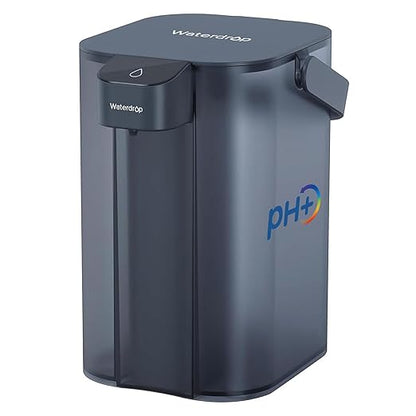 Waterdrop Alkaline Electric Water Filter Pitcher, Rechargeable Water Dispenser, Instant 200-Gallon 15-Cup Countertop System, NSF/ANSI 42, Reduce PFOA/PFOS, Chlorine, Lead, Blue, with 1 Filter