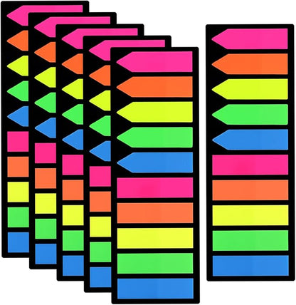 1200 Pieces Sticky Tabs,6 Sets Annotation Tabs,Transparent Sticky Notes,Book Tabs,Arrow Index Tabs,Page Markers,Study Supplies,Book Mark,Small Sticky Notes,for Note Classification,Books,School,Office