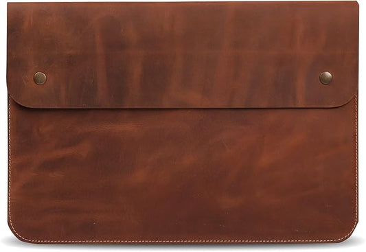 MegaGear Top Grain Leather MacBook Bag Laptop Sleeve for MacBook Pro and MacBook Air Case - 14 Inch - 13 Inch (M4, M3, M2, M2, M1, Pro & Max) - 13.3 Inch - iPad Pro 12.9 Inch - 2020 to 2024 Models
