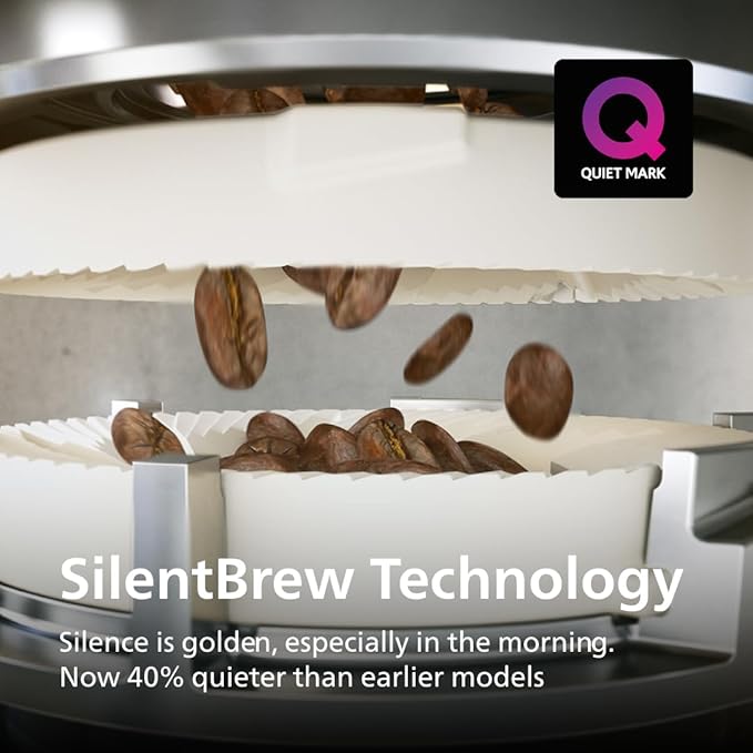 Philips 3300 Series Fully Automatic Espresso Machine with LatteGo Milk System and integrated grinder, 6 Hot & Iced Coffee Pre-Sets, 40% Quieter SilentBrew, 15-Bar Pressure, Glossy Black (EP3341/50)