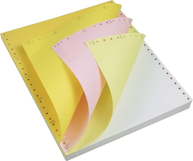Staples Multi-Part Colored Computer Paper, 9 1/2" x 11", 3-Part, Carbonless, 1100 Sheets