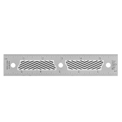JessEm 07410 Stainless Steel 6 Inch Precision Ruler with Patented Flex Grip and Fade Resistant Markings