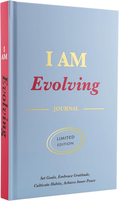 iAmEvolving Journal – Guided Gratitude & Goal Planner with Habit Tracker, Mindfulness Prompts & Daily Reflection | Undated 6-Month Self-Care & Wellness Notebook for Personal Growth (Columbia Blue)