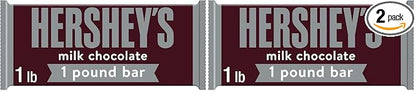 HERSHEY'S Milk Chocolate Candy Gift Bar, 1 lb (Pack of 2)