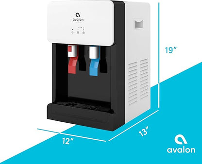 Avalon B8WHT Countertop Bottleless Water Cooler Dispenser - 2 Stage Water Filters and Installation Kit included, NSF Certified, UL Listed, White