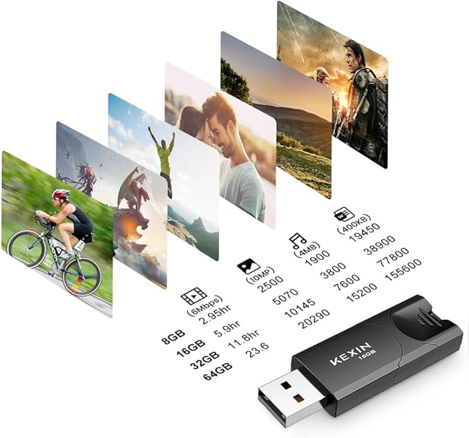 KEXIN 16GB Flash Drive 10 Pack Thumb Drive USB 2.0 Flash Drive Memory Stick USB Data Storage Jump Drive (16GB, Black)