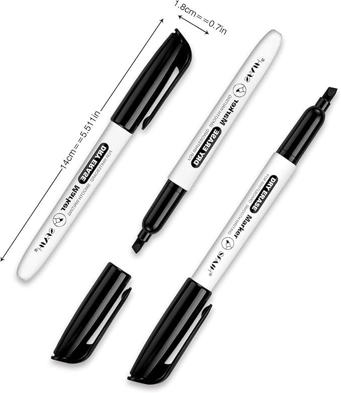 SFAIH Chisel Tip Dry Erase Markers, 72 Pack Black White Board Markers for Presentations, Lectures, Training Workshops & Church Groups, Non-Toxic Easy Clean