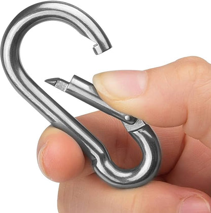 CertBuy 50pcs 2 Inch Stainless Steel Spring Snap Hook, 304 Stainless Steel Carabiner Clip Keychain Heavy Duty Quick Link Hook for Camping Fishing Hiking Traveling
