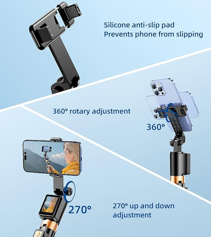 Flymoon Tripod for iPhone with Detachable Screen Monitor, Remote Control, 2025 Phone Tripod Stand, Back Camera Monitor, 68.3" Extendable Selfie Stick, 360° Rotation for Vlog, iPhone & Android