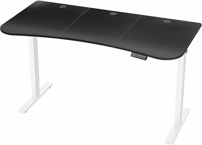 VIVO Electric 63 x 32 in Standing Desk, Memory Height Adjustment, 1B Series, Black Carbon Fiber Top White Frame, DESK-KIT-1W1R