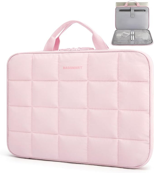 BAGSMART 13-14 inch Laptop Case Sleeve with Handle, Fluffy Padded Laptop Bag with Zipper, Macbook Case Fitted with Macbook Air/Pro 13.3 inch, Puffy Laptop Cover Fitted with Dell, HP