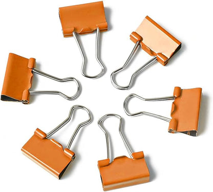 50 Pack Small Orange Binder Clips 3/4 Inch (19 mm), Colored Little Paper Clamps, Tiny Mini Paper Clips for Office Home School Business 0.75"