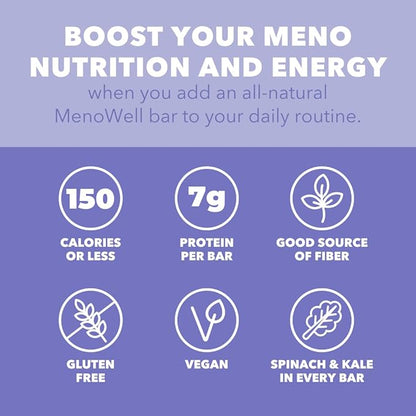 MenoWell Menopause Protein Bars for Women, Weight Management Support, Double Chocolate Brownie, 32% Daily Fiber, Prebiotic, Plant-Based, 7g of Protein, 1g Added Sugar, 10 Count (Pack of 1)