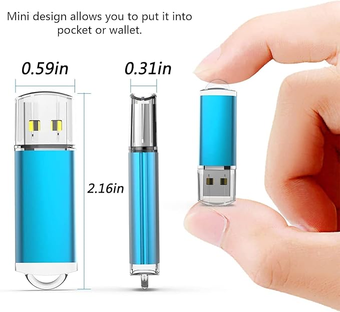K&ZZ 16GB Flash Drive 10 Pack 16 GB USB Flash Drives Thumb Drive USB Stick 16G Memory Stick USB 2.0 Pen Drive, Multicolored