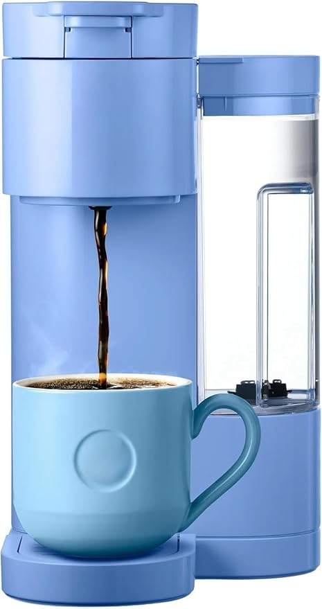 KeurigK K-Express Essentials Single-Serve KCup Pod Coffee Maker 3 Cup Sizes Fast Fresh Brew 30oz Removable Water Reservoir Travel Mug Friendly Maintenance Alert Space-Saving (Bluebell)