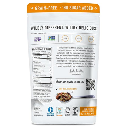 Wildway Keto Granola | Banana Nut | Grain-Free, Certified Gluten-Free Cereal | Vegan, Low Carb | No Sugar Added | Paleo-Friendly | Non-GMO Fruit & Nut Clusters | Nutrient-Rich Snack | 8 oz