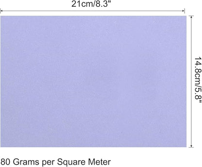 MECCANIXITY 75 Sheets A4 Colored Print Copy Paper 5.8" x 8.3" Origami Paper Printer Paper 80gsm for Printing, Document Copying, Art Craft,Light Purple