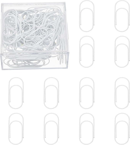 PATIKIL 100 Pcs Paper Clip, 2inch Non-Skid Metal Paper Clamp Clips Large for Office Supplies Craft Scrapbook Document Note Sorting, Electroplating, White
