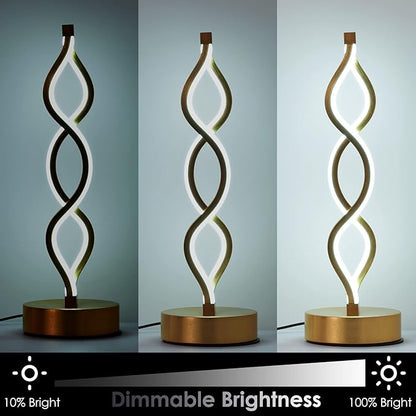 NUÜR Gold Lamps for Bedrooms Set of 2, Small Table Lamp, 3 Colour Temperature, 15.8 Inch Height, Bedsides Lamps for Living Room