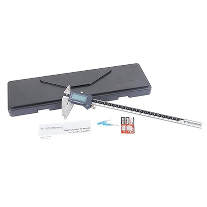 PEC Tools Bluetooth Digital Caliper, 12 Inch/300mm Industrial-Grade Stainless Steel Caliper, IP67 Waterproof & Oil-Resistant, Auto Power-Off, Inch/MM/Fraction Modes, Wireless Data Transfer