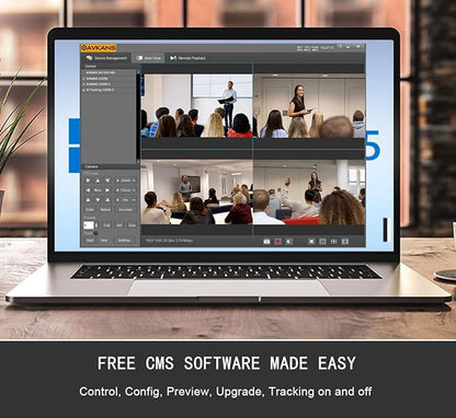AVKANS 4K NDI PTZ Camera, HDMI SDI AI AUTO Tracking PTZ Camera with IP Live Streaming for Church Worship Live Events, PoE Support