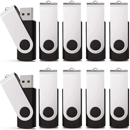 KEXIN 16GB Flash Drive 10 Pack Bulk Thumb Drive Memory Stick for Data Storage, Black