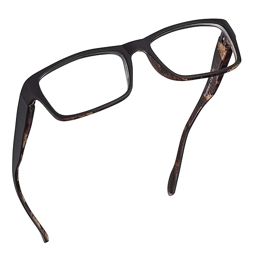 Readerest 3.75 Blue Light Reading Glasses - Lightweight Computer Glasses - Eye Strain, UV Glare Protection (Black+Camo)