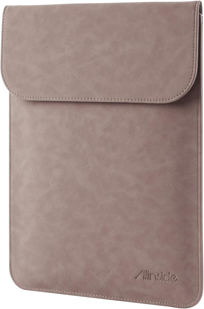Allinside 13 inch Laptop Sleeve Case for with MacBook Air 13 2018–2025 (M2 A2681 M3 A3113 M4 A3240)/MacBook Pro 13 2016–2022 (A2251 A2289 A2338 M1 M2), PU Suede Leather Laptop Case Cover, Pink