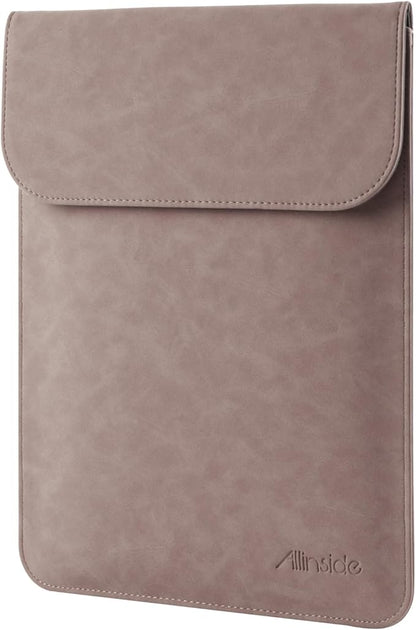 Allinside 13 inch Laptop Sleeve Case for with MacBook Air 13 2018–2025 (M2 A2681 M3 A3113 M4 A3240)/MacBook Pro 13 2016–2022 (A2251 A2289 A2338 M1 M2), PU Suede Leather Laptop Case Cover, Pink