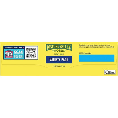 Nature Valley Protein Bars Variety Pack, Gluten Free Chewy Granola Snack Bars, 10g Protein, Peanut Butter Dark Chocolate, Salted Caramel Nut, Peanut Almond Dark Chocolate, 15 Count, 21.3 oz Box