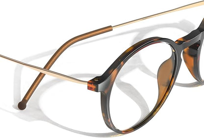 VISOONE Round Lightweight Blue Light Blocking Glasses Women Men Fashion Cute Thin Eyewear Niko