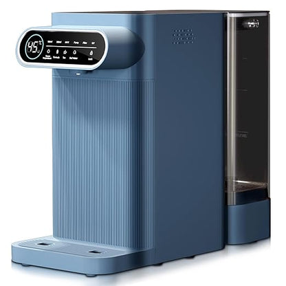 5-in-1 Countertop Reverse Osmosis Water Filter System with UV, 5-Stage Filtration, Portable Instant Hot Water, No Installation, Adjustable Temperature and Volume, 3:1 Pure to Drain Water Machine