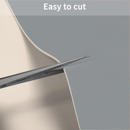 Leather Desk Mat,1.8mm Thick,12x42 Inch Desk Cover,Desk Protector Mat,Dresser Cover Top,Dresser Top Cover,Dresser Top Protector,Desk Covers On Top of Desks(Beige+Light Gray,12×42)