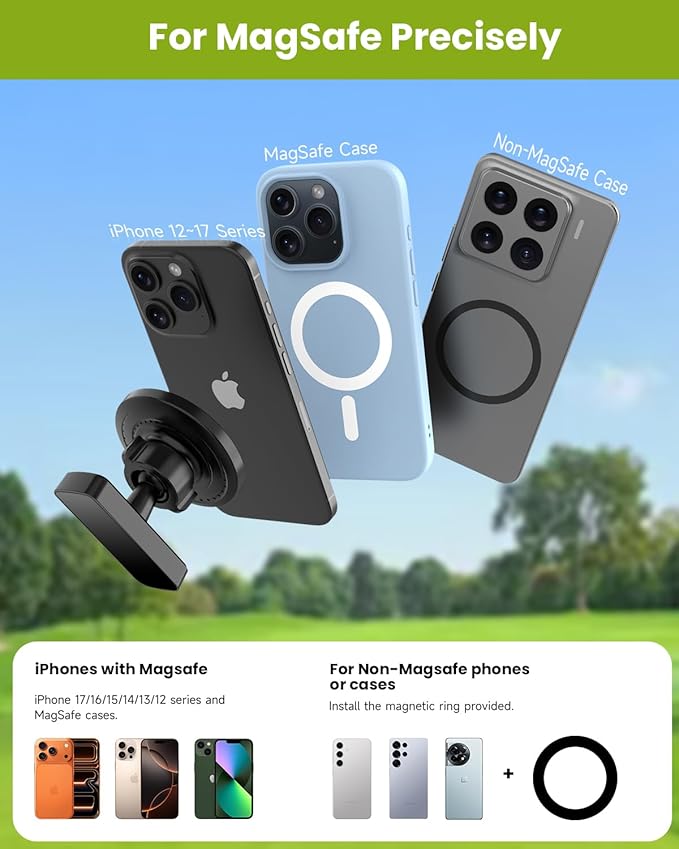 Mens Valentines Day Gifts for Husband, Magnetic Golf Cart Phone Holder Mount, Golf Gifts for Men Dad Golfers, 360° Rotation Golf Accessories for Mens Gifts for Birthday Anniversary Valentine's Day