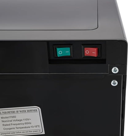 Bottom Loading Water Cooler Dispenser for 20L/5.28 Gallon Bottles,Stainless Steel Hot & Cold Water Dispenser with LED Indicator Light for Home, Offices, Hotels, Kitchens (Gold)
