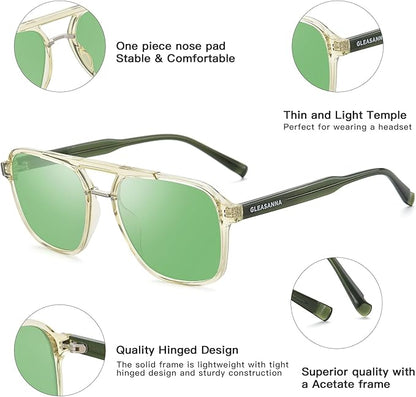 Sleep Glasses for 99.9% Blue Light Glasses Dual AR Coatings Green Lens for Computer Gaming Reduce Eyestrain