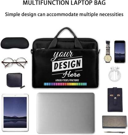 Custom-Laptop-Bag 15 Inch with Name Photo Personalized-Computer-Shoulder-Case Briefcases for Women Men Business