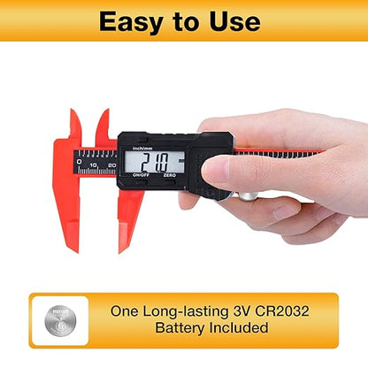 Digital Caliper 6 inch Digital Micrometer Caliper,ABS Body for Accurate Measurements with LCD Screen, Auto-Off Feature, Inch and Millimeter Conversion
