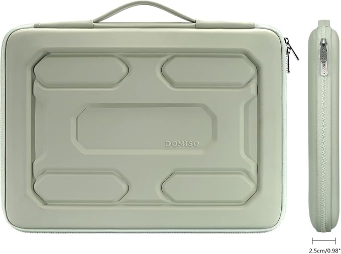 DOMISO 14 inch Laptop Sleeve with Handle Shockproof Computer Bag Waterproof EVA Protective Carrying Case for 14" ThinkPad E480/Yoga 920/13.5" Microsoft Surface Book/HP Pavilion 14 Stream 14,Mint Green