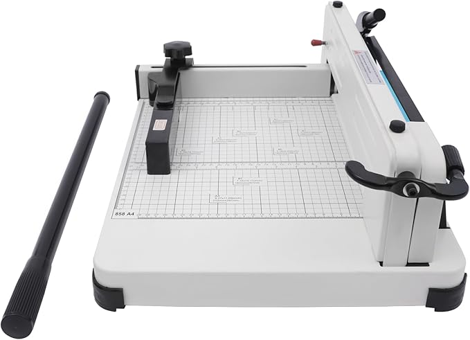 12-Inch Heavy Duty Paper Cutter, Manual Guillotine Trimmer with Safety Lock & Metal Base, Cuts 400 Sheets for A4/B5/A5 Paper, Ideal for Office, School, Craft & Printing Shop Use