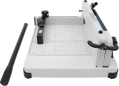 12-Inch Heavy Duty Paper Cutter, Manual Guillotine Trimmer with Safety Lock & Metal Base, Cuts 400 Sheets for A4/B5/A5 Paper, Ideal for Office, School, Craft & Printing Shop Use