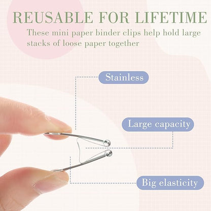 Jetec 500 Pieces 1 Inch Colorful Binder Clips Medium Paper Clamps Metal Paper Clips for Teachers Students Classroom Business Office and School Office Supplies