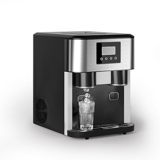 3-in-1 Bottleless Water Cooler with Ice Maker&Crusher, Water Dispenser with 40lbs /24H, Water Tank Capacity 1.8L, 3 Size Bullet Cube, Ideal for Home, Office, RV, Party