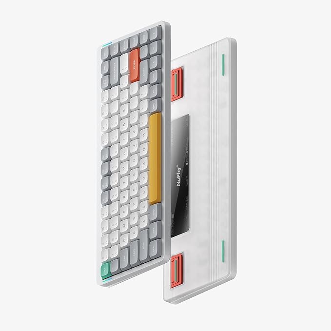 nuphy Air75 V2 Portable 75% Mechanical Keyboard,Wireless Keyboard,Supports Bluetooth/2.4G/USB-C RGB Bluetooth Keyboards,Compatible with Windows/Mac OS/Linux Systems White-Gateron Blue Switch