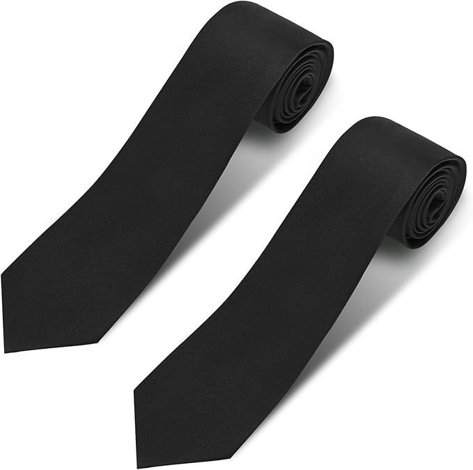 Men's Ties Solid Pure Color 3.15" (8CM) Necktie Plain Formal Business Wedding Black Ties For Men