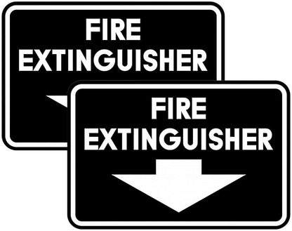 Signs ByLITA Classic Framed Fire Extinguisher (Black) - Medium 2 Pack